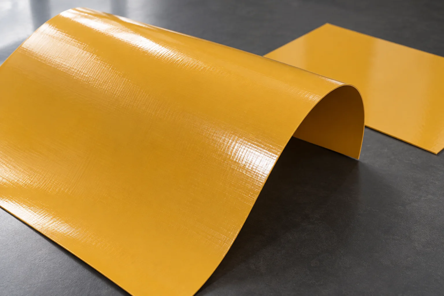 Illustrative thick yellow coloured material based on a Huaheng sample