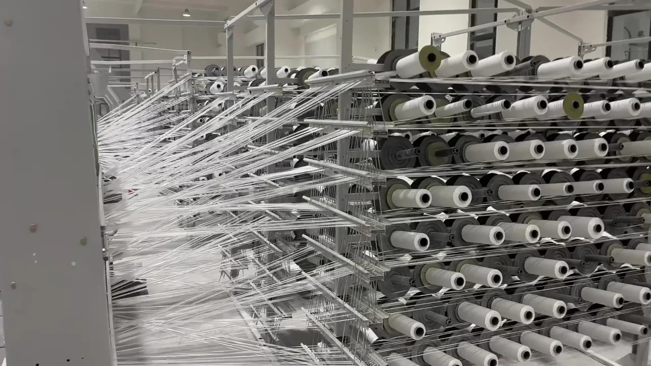 Yarn creels in the production area